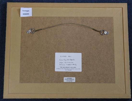§ Clifford Hall (1904-1973) Circus ring with elephants, 8.5 x 12.25in.